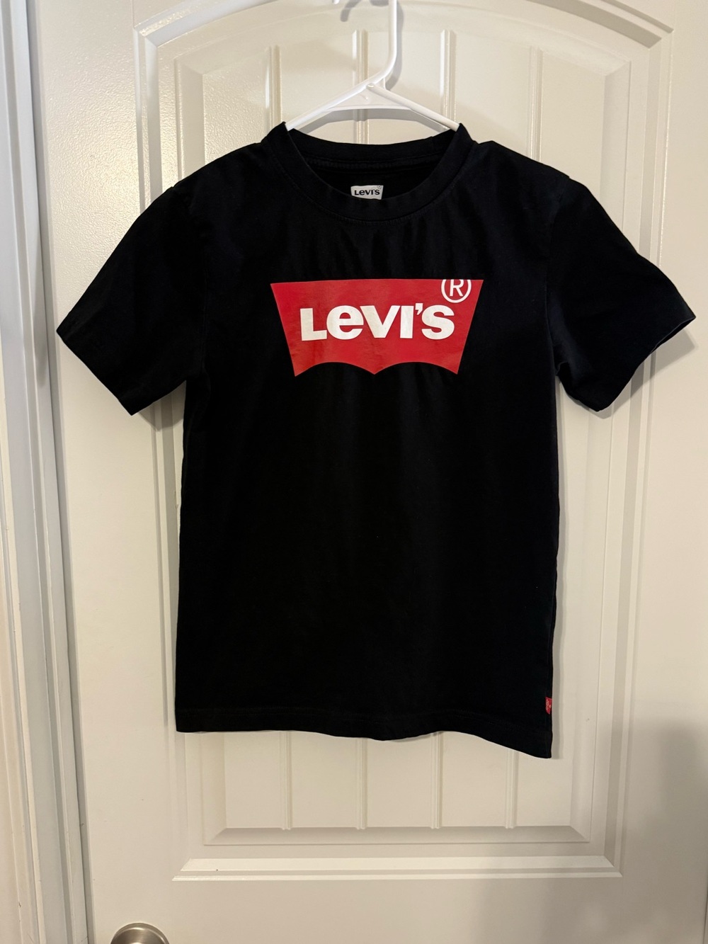 Levi's Black Tee with Red Logo Graphic